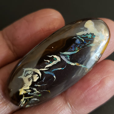 Natural Boulder Opal Cabochon. Size- approx. 38x13mm